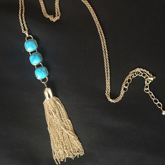 Ava Rose Hudson Necklace (Gold and Turquoise) - Picture 1 of 5